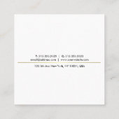 Trendy Creative Simple Design Gold White Template Quadratische Visitenkarte (Rückseite)