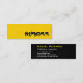 Trendy Creative Yellow Fitness Sport Business Card Mini Visitenkarte (Vorne/Hinten)