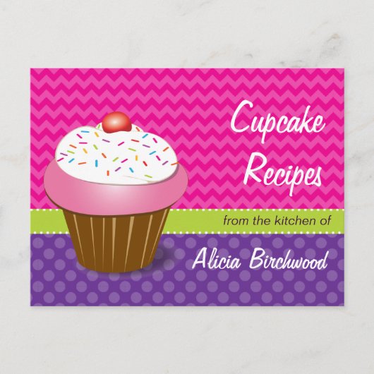 Trendy Cupcake Rezept Postkarte (Vorderseite)