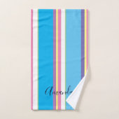 Trendy Cursive Mit Monogramm Rainbow Badhandtuch Set (Handtuch)
