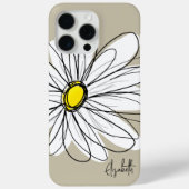 Trendy Custom Floral Daisy - grau, gelb, Leinen Case-Mate iPhone Hülle (Rückseite)