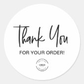 Trendy Custom Logo Vielen Dank für Ihre Bestellung Runder Aufkleber (Vorderseite)
