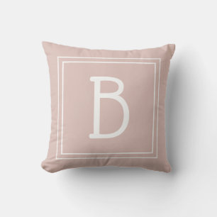 Trendy Custom Mit Monogramm Initial Chic Pink Whit Kissen