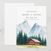 Trendy Custom Mountain Save The Date (Vorne/Hinten)