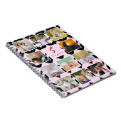 Trendy Custom Name Monogram 11 Photos Collage Notizblock (Rechte Seite)
