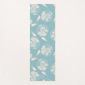 Trendy Custom stausty Blue Dahlia Block Print Yogamatte (Vorderseite)