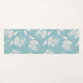 Trendy Custom stausty Blue Dahlia Block Print Yogamatte (Vorderseite (Horizontal))