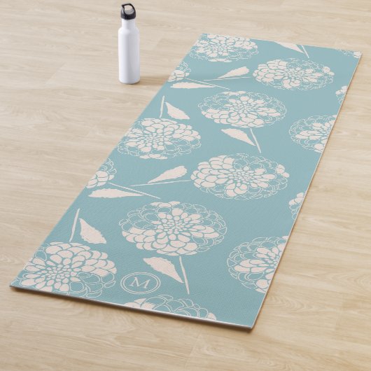 Trendy Custom stausty Blue Dahlia Block Print Yogamatte (Beispiel)