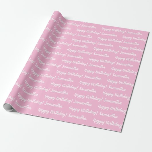 Trendy Customizable Message | Name Pattern Geschen Geschenkpapier (Ungerollt)