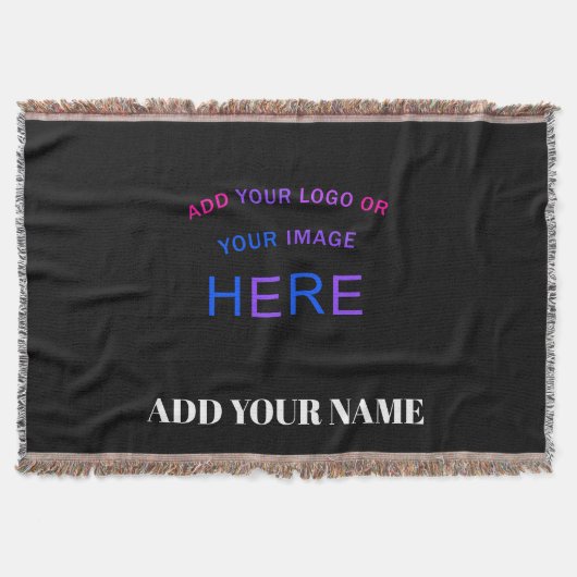 Trendy Customizable Personalisiert Branding Black Decke (Vorderseite)