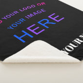 Trendy Customizable Personalisiert Branding Black Sherpadecke (3/4)