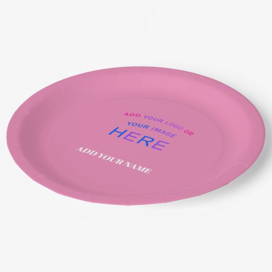 Trendy Customizable Personalisierte Markenzeichen  Pappteller (Schrägansicht)