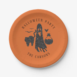 Trendy Cute Cat Ghost Poison Bottle Bats Halloween Pappteller