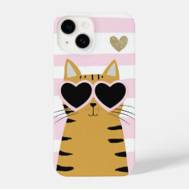 Trendy Cute Cat with Heart Shades – Perfect Gift iPhone 14 Hülle