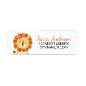 Trendy Cute Lion With Party Hat Return Address     (Vorne)