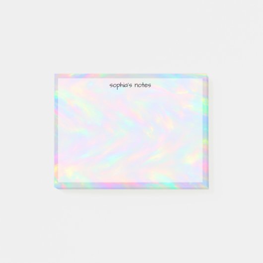 Trendy Cute Pastel Holographic Custom Post-it Klebezettel (Vorderseite)
