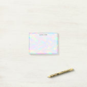 Trendy Cute Pastel Holographic Custom Post-it Klebezettel (Auf Schreibtisch)