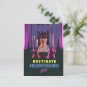Trendy Cyberpunk Obstinate Headstrong Girl Postkarte (Stehend Vorderseite)