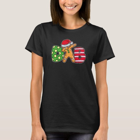 Trendy Dab Dabbing Gingerbread Dancing Merry Chris T-Shirt (Vorderseite)