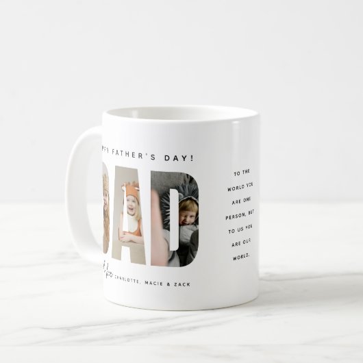 Trendy DAD Custom Photo Collage Kaffeetasse (Vorderseite Links)