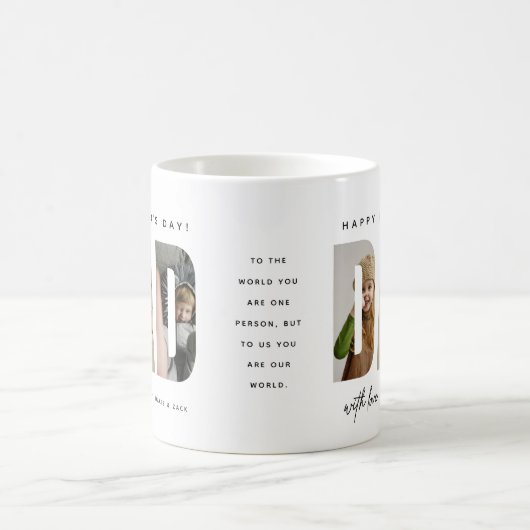 Trendy DAD Custom Photo Collage Kaffeetasse (Mittel)