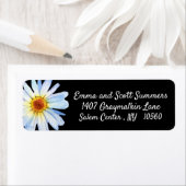 Trendy Daisy Black Custom Address Labels (Insitu)
