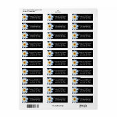 Trendy Daisy Black Custom Address Labels (Vorne)