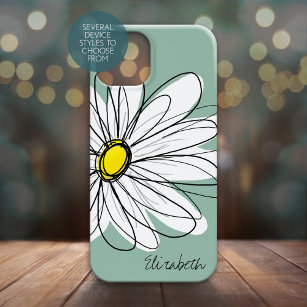Trendy Daisy Floral Abbildung Custom name Case-Mate iPhone Hülle
