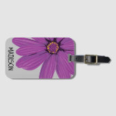 Trendy Daisy Floral Abbildung Custom name Gepäckanhänger (Vorderseite (Horizontal))