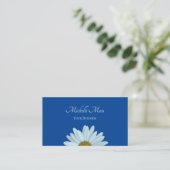 Trendy Daisy Floral Botanical Blue Visitenkarte (Stehend Vorderseite)