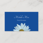 Trendy Daisy Floral Botanical Blue Visitenkarte (Vorderseite)