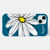 Trendy Daisy Floral Illustration - blau und gelb Case-Mate iPhone Hülle (Rückseite (Horizontal))