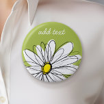 Trendy Daisy Floral Illustration - Limon und gelb Button<br><div class="desc">Ein Zen-und skurrile,  Hipster-Kunstwerk. Sie können einen Namen,  ein Monogramm oder einen anderen benutzerdefinierten Text hinzufügen. Wenn Sie die Kunst verschieben möchten,  klicken Sie auf die Schaltfläche Anpassen,  um Änderungen vorzunehmen.</div>