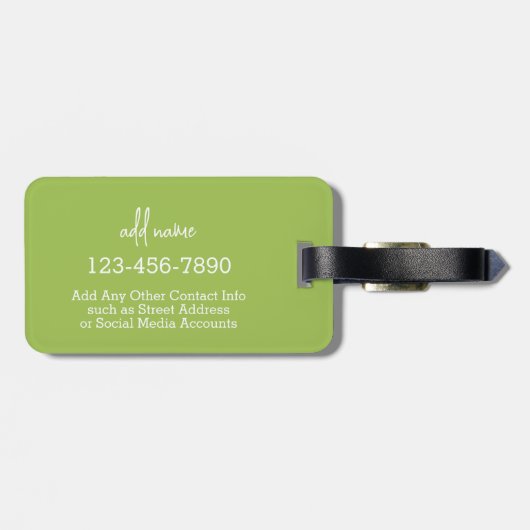 Trendy Daisy Floral Illustration - Limon und gelb Gepäckanhänger (Rückseite horizontal)