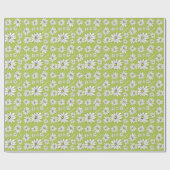 Trendy Daisy Floral Illustration - Limon und gelb Geschenkpapier (Flach)