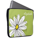 Trendy Daisy Floral Illustration - Limon und gelb Laptopschutzhülle (Vorne Rechts)