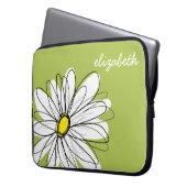 Trendy Daisy Floral Illustration - Limon und gelb Laptopschutzhülle (Vorderseite Links)