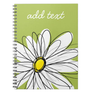 Trendy Daisy Floral Illustration - Limon und gelb Notizblock