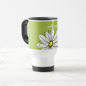 Trendy Daisy Floral Illustration - Limon und gelb Reisebecher (Vorderseite Links)
