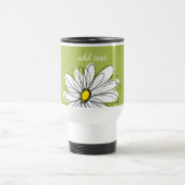 Trendy Daisy Floral Illustration - Limon und gelb Reisebecher (Mittel)