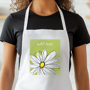 Trendy Daisy Floral Illustration - Limon und gelb Schürze