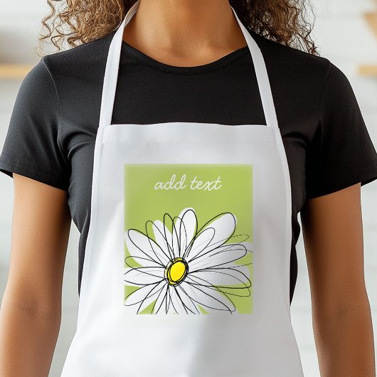 Trendy Daisy Floral Illustration - Limon und gelb Schürze