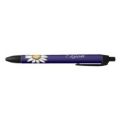 Trendy Daisy Floral Illustration Navy Pen Kugelschreiber (Unterseite)
