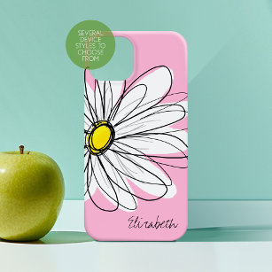 Trendy Daisy Floral Illustration - rosa gelb Case-Mate iPhone Hülle