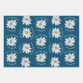 Trendy Daisy Happy Birthday Farbige Blume Geschenkpapier Set (Vorderseite)