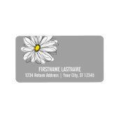 Trendy Daisy mit grau und gelb Adressaufkleber (Vorne)