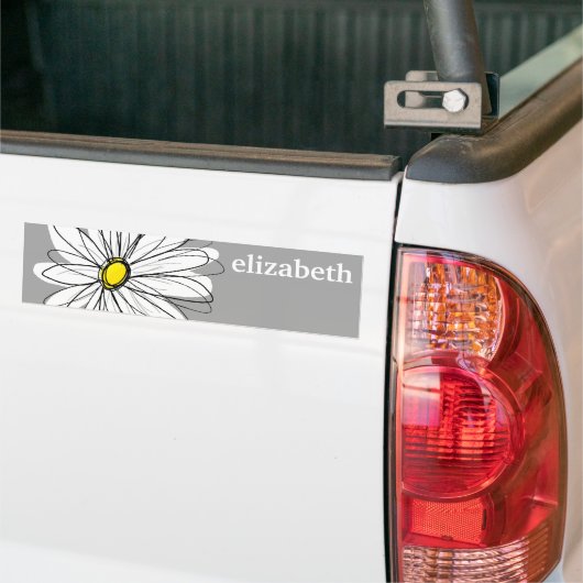 Trendy Daisy mit grau und gelb Autoaufkleber (Auf Lkw)