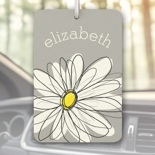 Trendy Daisy mit grau und gelb Autolufterfrischer