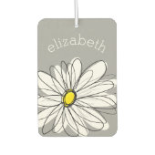 Trendy Daisy mit grau und gelb Autolufterfrischer (Vorderseite)