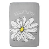 Trendy Daisy mit grau und gelb Badematte (Vorderseite Vertikal)